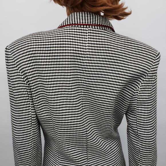 Vintage Ann Taylor Blazer Jacket Made in USA Size 8 Harlequin Diamond Print - Picture 10 of 12